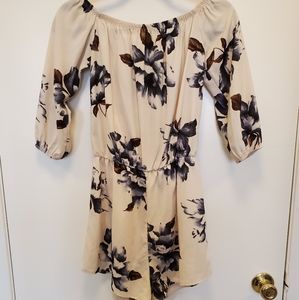 Vici Ivory Floral Off-the-shoulder Romper